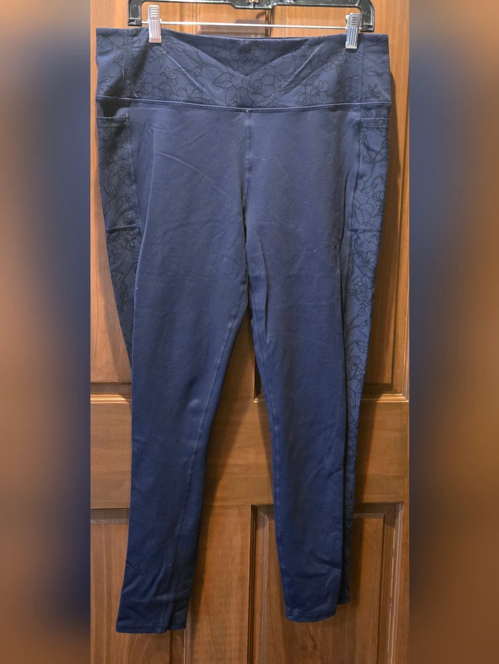Skechers Navy Floral-Panel Leggings